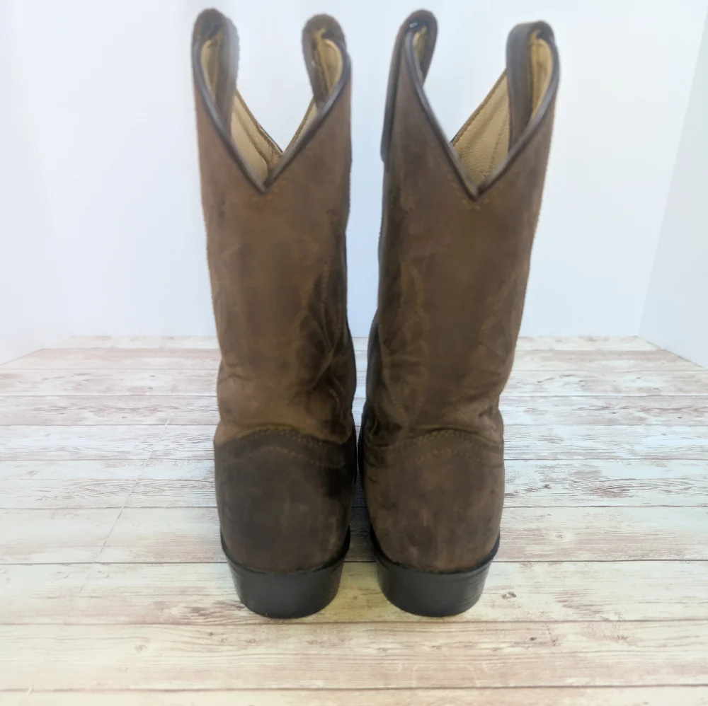 Masterson Boot Co. Leather Western Cowboy Brown Boots Boys / Kids Size 3